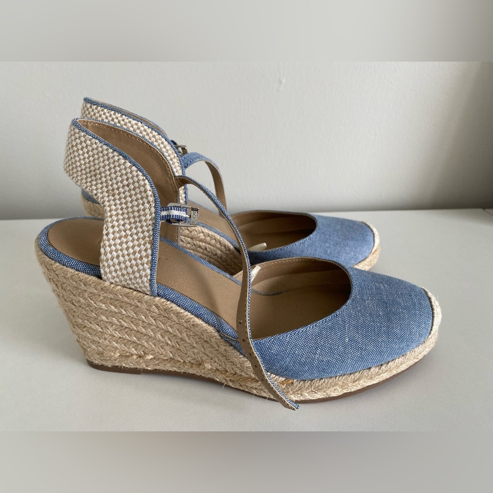 NWOT - LOFT Blue and Tan Espadrilles